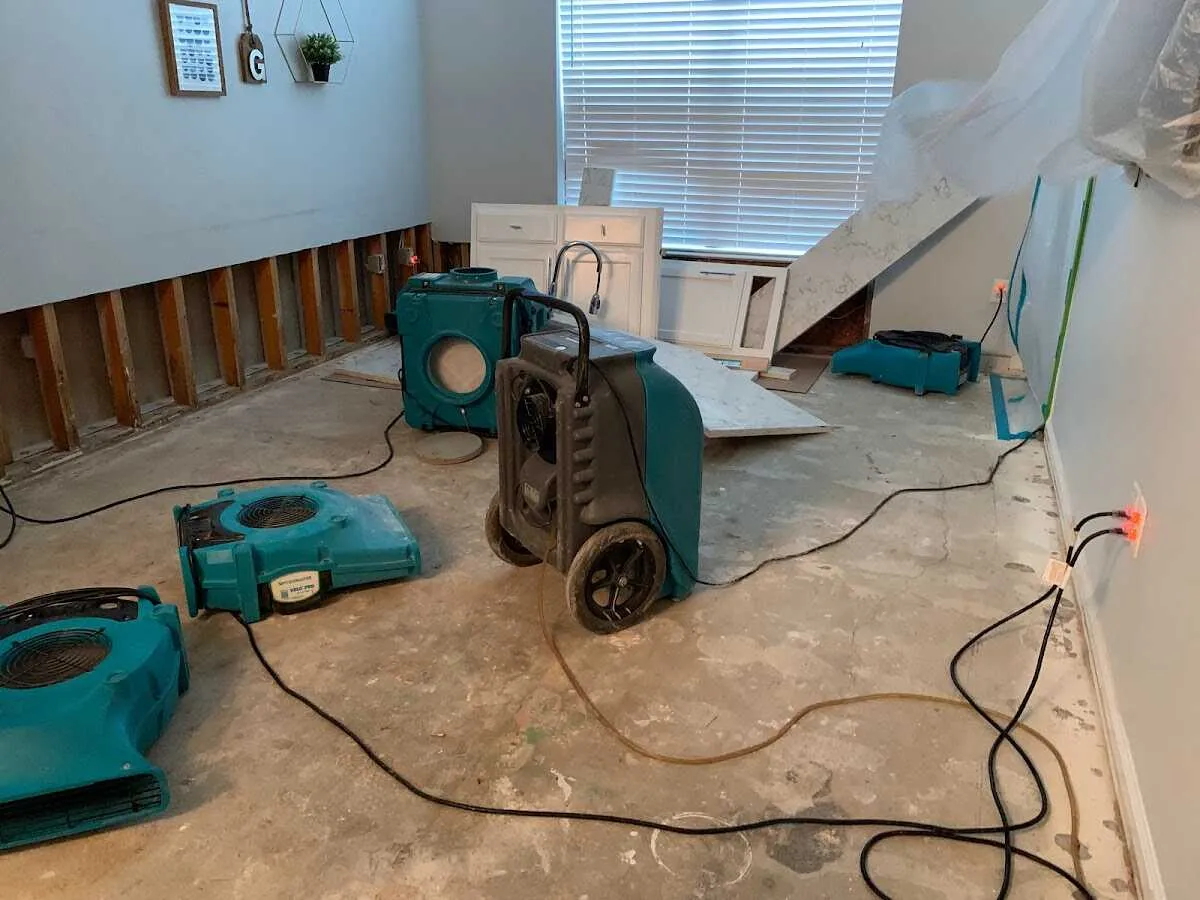 Dehumidifier in flood-cut room for Water Extraction & Removal in Suamico